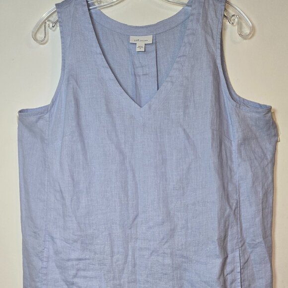 Women’s J. Jill Love Linen Light Blue Sleeveless Dress Size Medium – Linen Shift - Picture 1 of 5